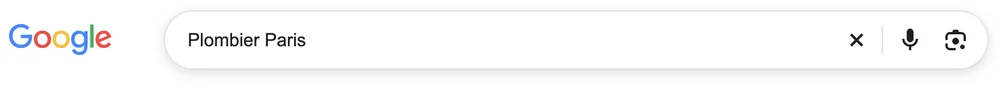 Recherche Google « Plombier Paris »